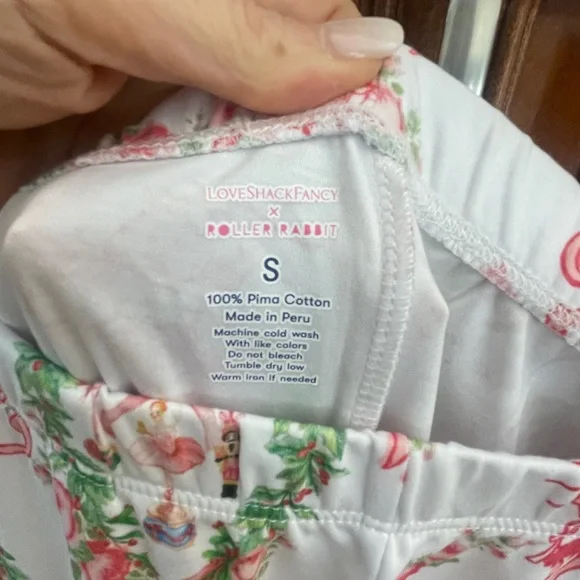 Loveshack Fancy Roller Rabbit  Women’s Christmas Pajama Set - size S - Picture 6 of 11